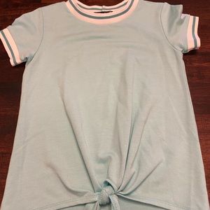 Girls shirt with tie detail at bottom